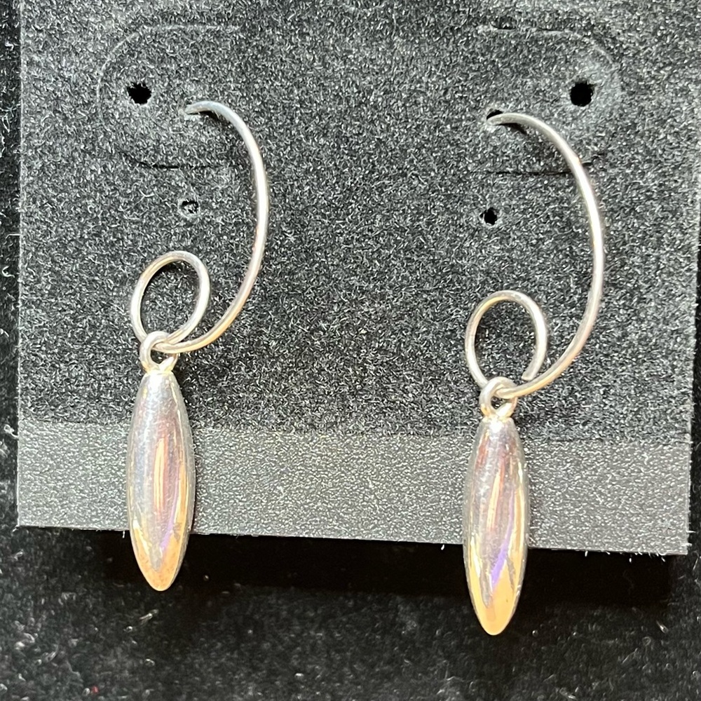 Sterling Silver Swirl Drop Earrings
